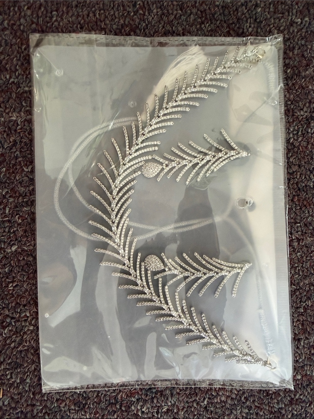 Rhinestone Leaf Hair Vine - Silver Bridal Accessory